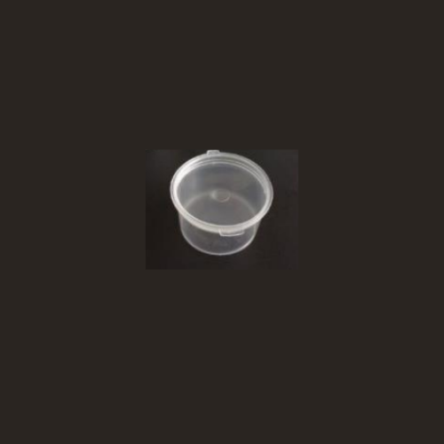 PP Sauce Round Container with Hinge Lid - Clear 35ml