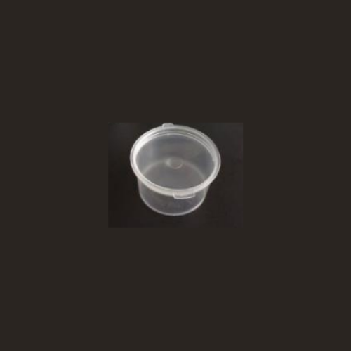 PP Sauce Round Container with Hinge Lid - Clear 50ml