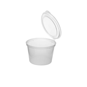 PP Sauce Round Container with Hinge Lid- Clear 70ml