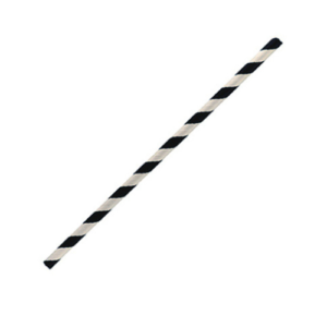 Paper Straw Regular 6x197mm ? Black, White, Stripe, Brown