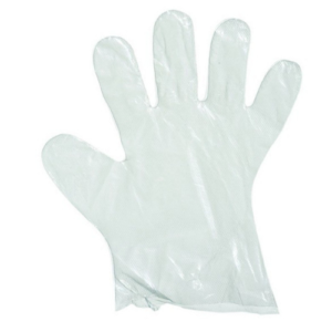 Imported PE Embossed Clear Glove Large