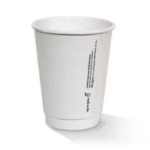 White 12 oz PLA Coated DW Cup/Plain 500pc/ctn