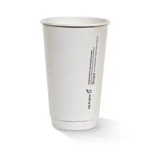 White 16 oz PLA Coated DW Cup/Plain 500pc/ctn