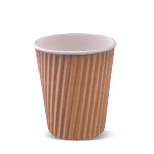 8 Oz Brown Ripple Cups