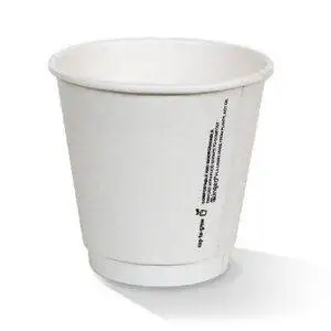 White 8 OZ PLA Coated DW Cup/Plain 90mm 500pc/ctn